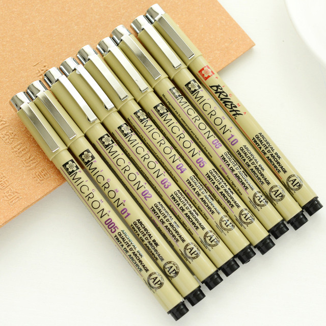 Fineliners Drawing Micron Pigma Black  Pencils Drawing Sakura Micron -  1pcs Sakura - Aliexpress